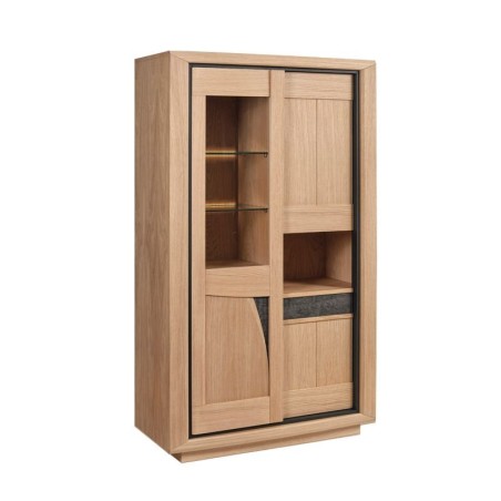VITRINE 3 PORTES FARO TEINTE 353 TON BRUT OPTION LED