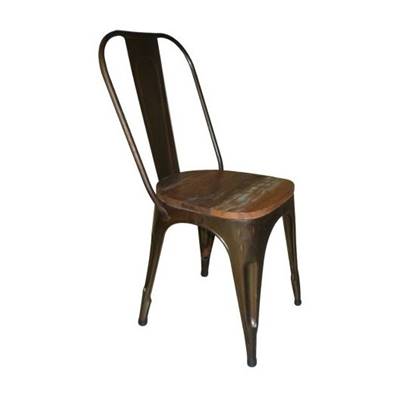 Lot de 4 chaises en acier assise bois ASCOT 1810