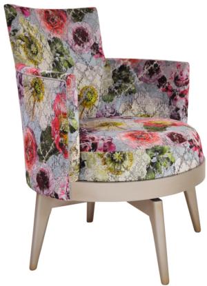 Fauteuil Mathis CHARLES PAGET Laque Étain Tissu Fleurs 