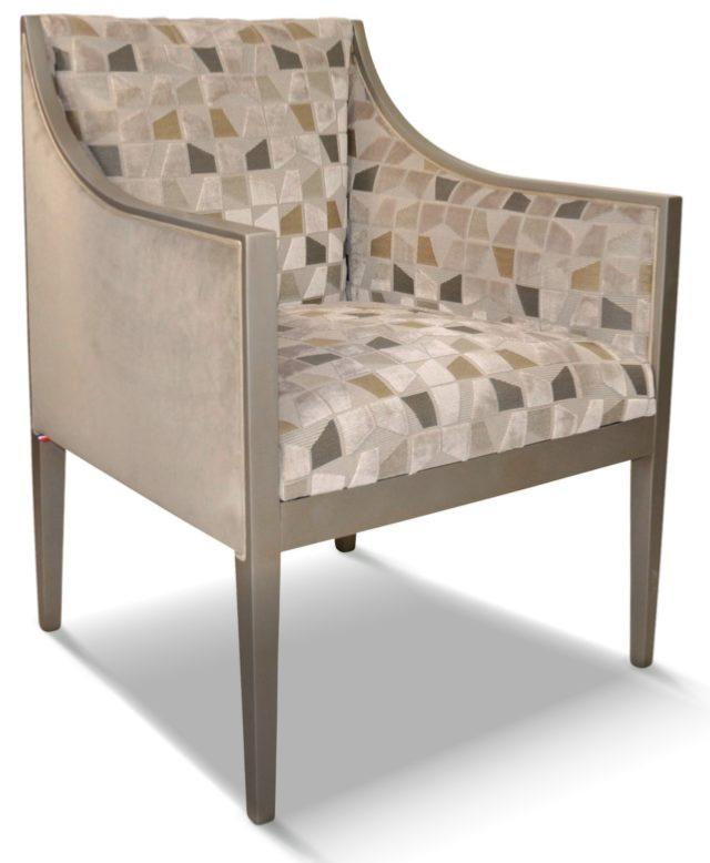 Fauteuil Ethan CHARLES PAGET Laque Etain Tissu Brunei/Utah