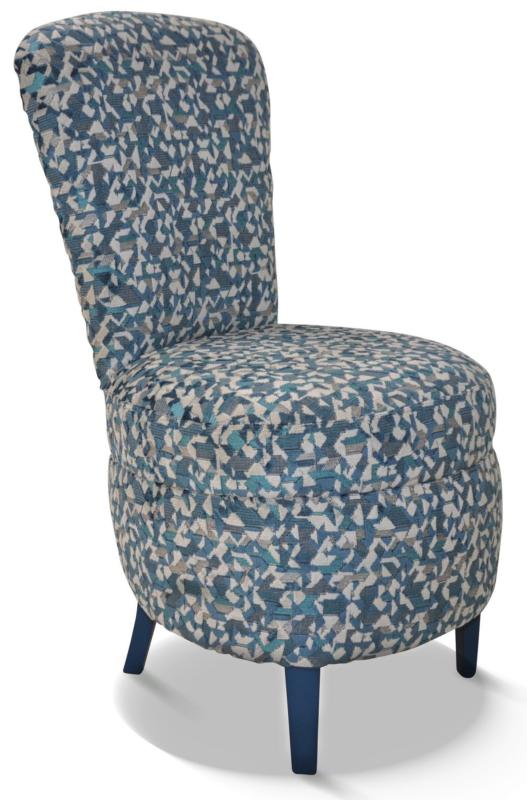 Fauteuil Maud CHARLES PAGET Laque Bleu Tissu Californie