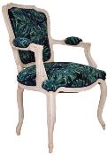 Fauteuil Edouard CHARLES PAGET Laque Excellence Finition Blanc Tissu Fougre