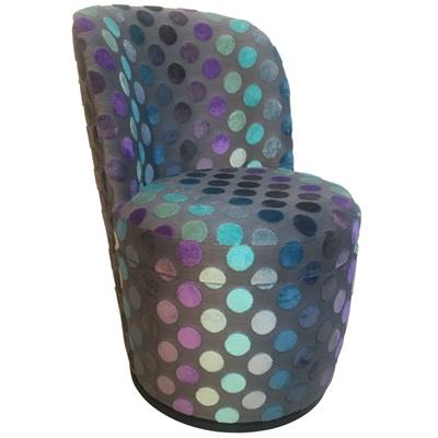 Fauteuil Adele CHARLES PAGET Tissu Pois Mauve 