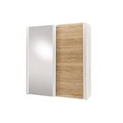 Armoire 1 porte glace 1 porte pleine 154 ou 190 bois naturel