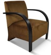 Fauteuil Johan CHARLES PAGET Laque Noir Tissu Brunei