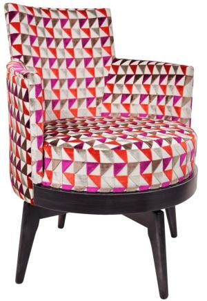 Fauteuil Mathis CHARLES PAGET Laque Oxyde Tissu Virtuel Rose 