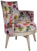 Fauteuil Mathis CHARLES PAGET Laque tain Tissu Fleurs 