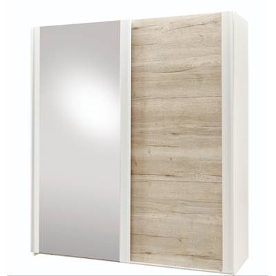 Armoire 1 porte glace 1 porte pleine 154 ou 190 bois blanc