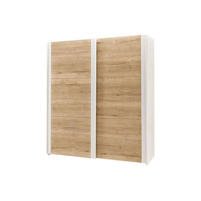 Armoire 2 portes pleines en 154 cm ou 190 cm bois Naturel