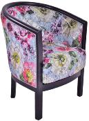 Cabriolet Julien CHARLES PAGET Laque Noir Tissu Fleurs 