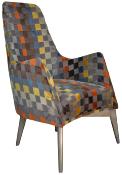 Fauteuil Harry CHARLES PAGET Laque Va Tissu Carr Gris 