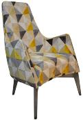 Fauteuil Harry CHARLES PAGET Laque Vieil Argent Tissu Floride Jaune 