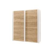 Armoire 2 portes pleines en 154 cm ou 190 cm bois Naturel