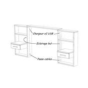 Lot de 2 blocs 2 étagères bois Naturel