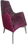 Fauteuil Harry CHARLES PAGET Laque Alu Rose mtallique 