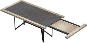 QUEENS Table 200cm avec centre en céramique - 1 ALL 55cm en bout - pied en fer