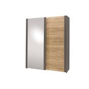 Armoire 1 porte glace 1 porte pleine 154 ou 190 bois naturel