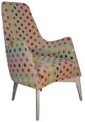 Fauteuil Harry CHARLES PAGET Laque Alu Tissu Revu Pois 