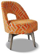 Fauteuil Hugo CHARLES PAGET Laque Vieil Argent Losange Orange