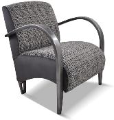 Fauteuil Niels CHARLES PAGET Laque Vieil Argent Tissu Qvradat Noir Brunei 